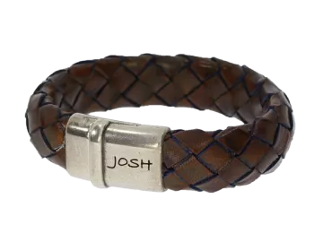 Braided leather bracelet Fat wide